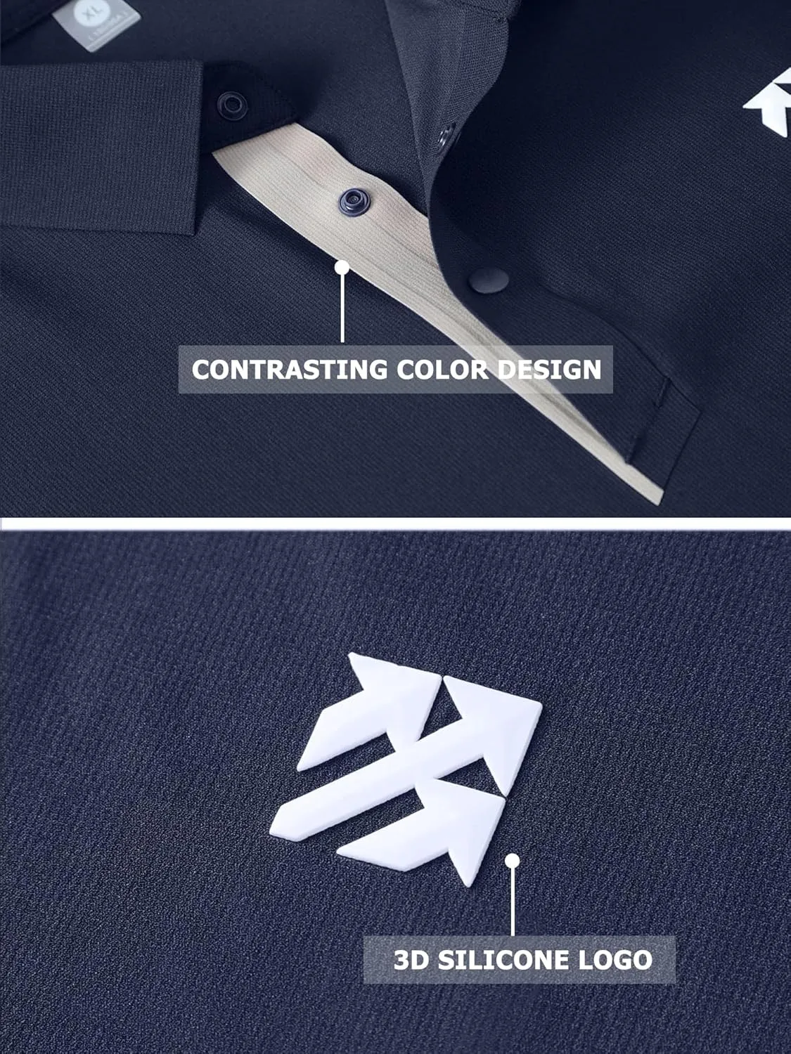 Mens Performance Polo Shirts Seamless Tech Golf Pickleball Shirts for Men Quick Dry Moisture Wicking