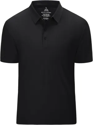 Men's Seamless Polo Shirt Slim Fit Collared Short Sleeve Cool Skin-Friendly Quick-Drying for Casual Work