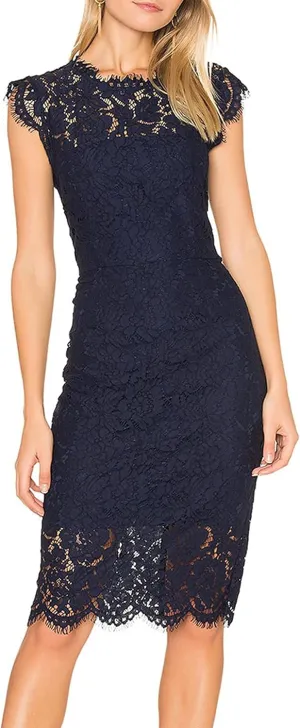 MEROKEETY Women's Sleeveless Lace Floral Elegant Cocktail Dress Crew Neck Knee Length for Party
