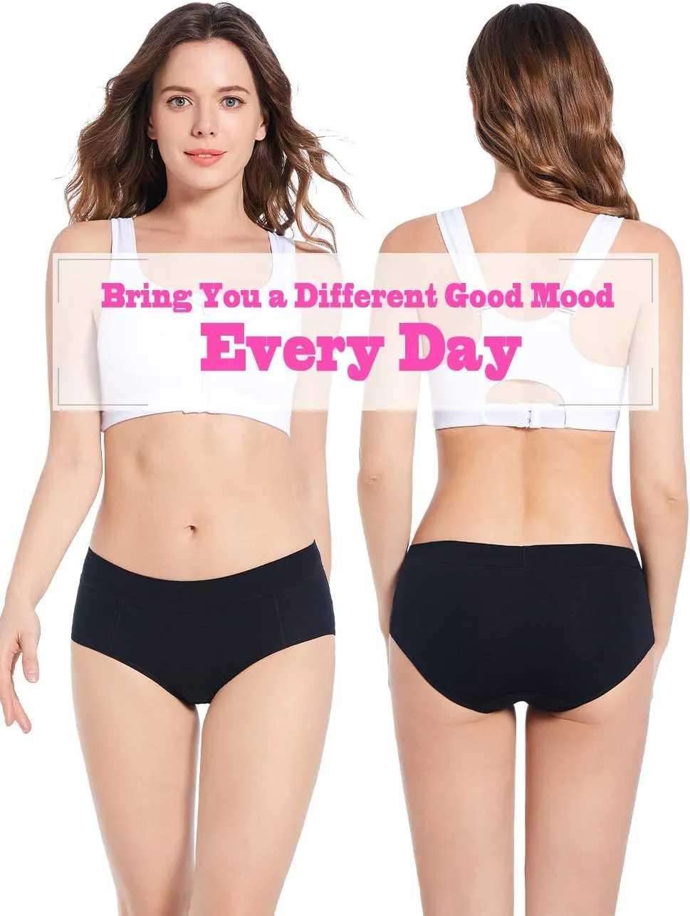 Molasus Women's Soft Cotton Briefs Ladies Mid-High Waisted Full Coverage Panties (Regular & Plus Size)