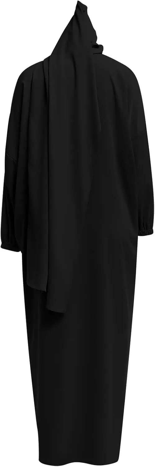 Muslim Women Abaya One Piece Hooded Kaftan Robe Prayer Dress with Hijab Scarf Arabic Islamic Clothes