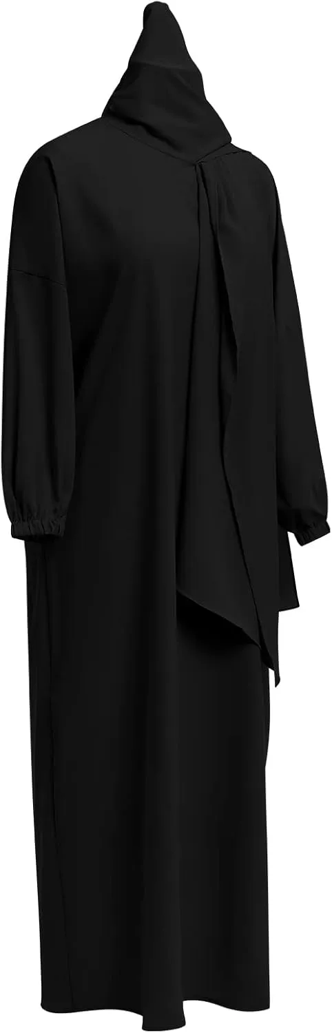 Muslim Women Abaya One Piece Hooded Kaftan Robe Prayer Dress with Hijab Scarf Arabic Islamic Clothes