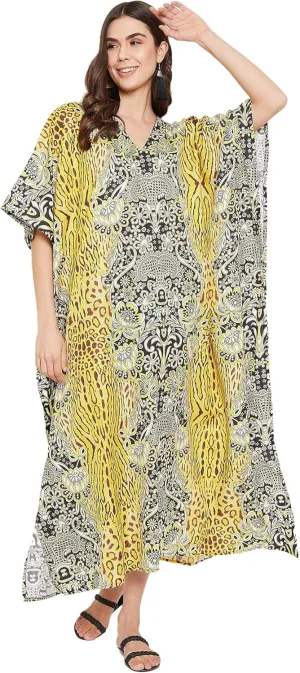 Oussum Women Kaftan Plus Size Polyester Summer Caftan Cover Ups Maxi House Dress