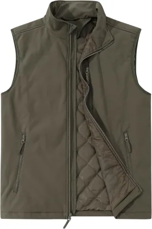 Outdoor Ventures Men's Casual Outerwear Vest Lightweight Winter Zip Up Sleeveless Jacket for Hiking Travel Golf Running