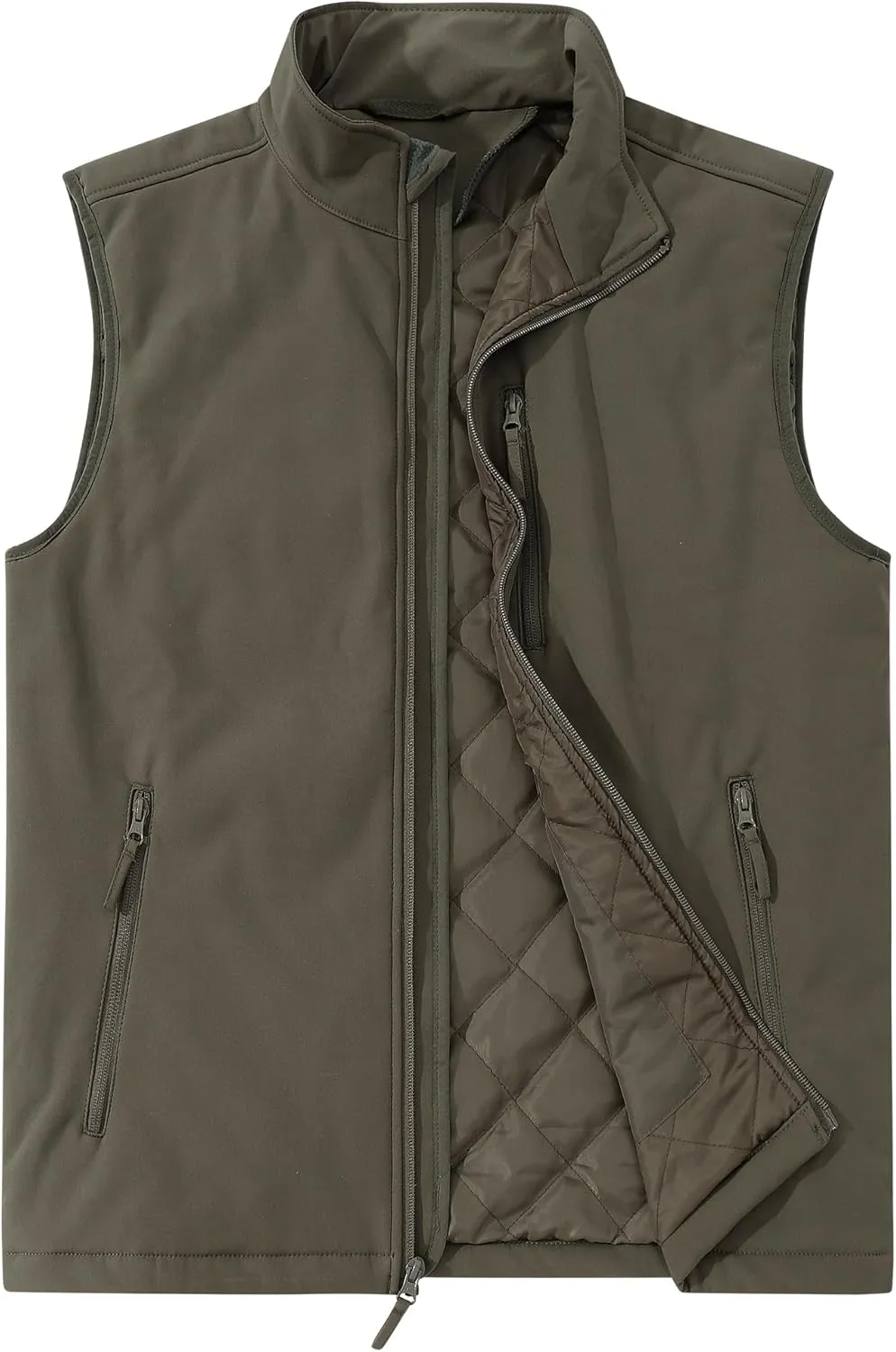 Outdoor Ventures Men's Casual Outerwear Vest Lightweight Winter Zip Up Sleeveless Jacket for Hiking Travel Golf Running