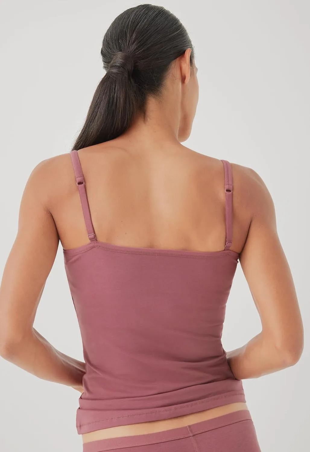 Pact Women's Cotton Camisole Tank Top with Built-in Shelf Bra