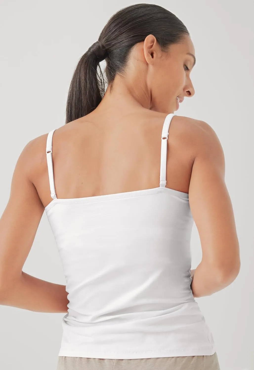 Pact Women's Cotton Camisole Tank Top with Built-in Shelf Bra