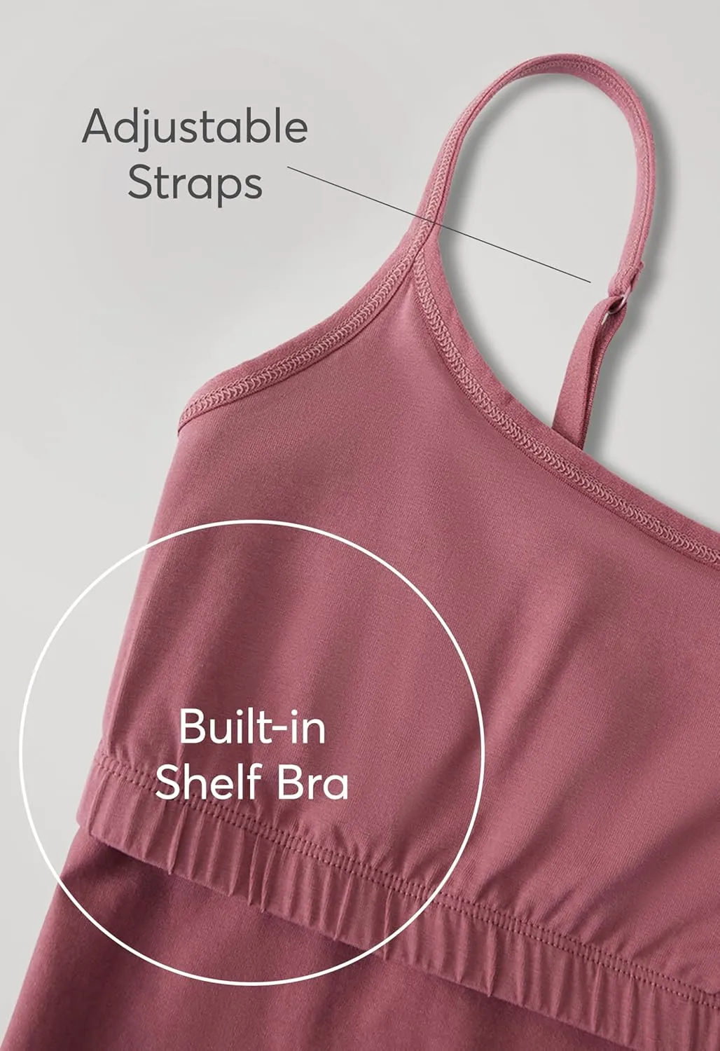 Pact Women's Cotton Camisole Tank Top with Built-in Shelf Bra