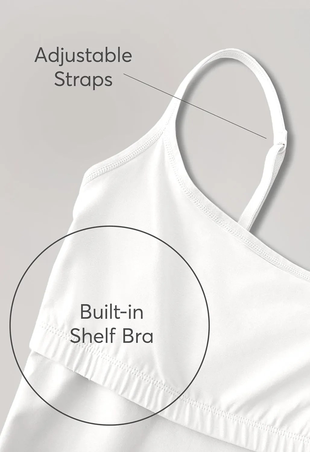 Pact Women's Cotton Camisole Tank Top with Built-in Shelf Bra