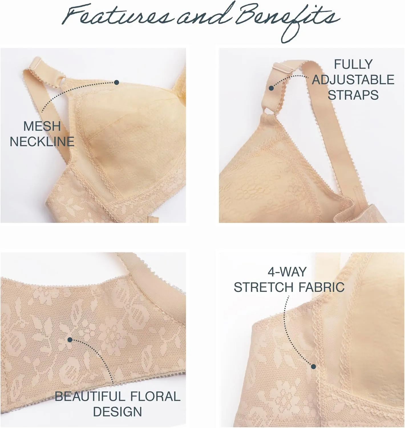 Playtex Women's Smoothing Wireless Bra, 18 Hour Plus-Size Bras Available, Full Coverage, 0020
