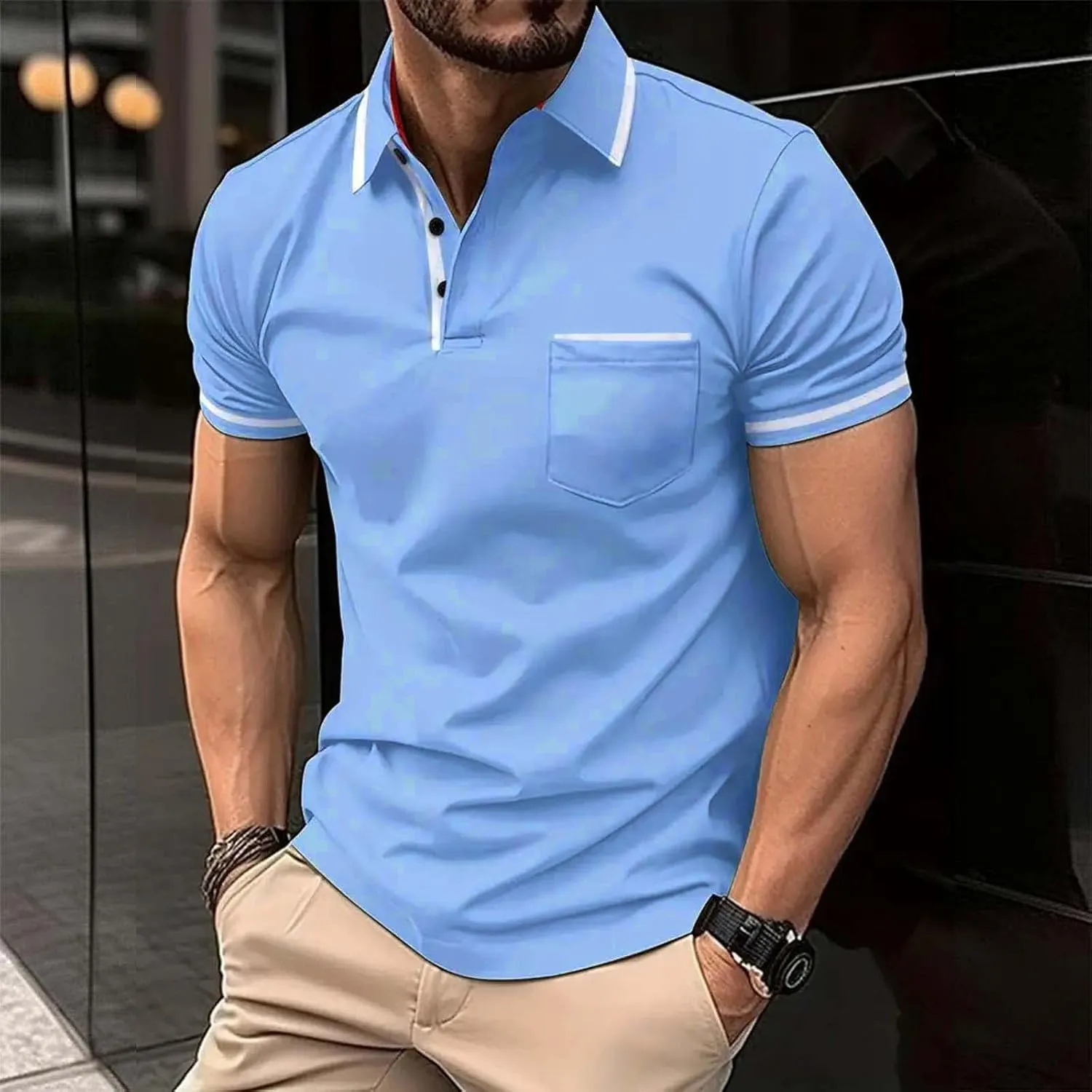 Polo Shirts for Men Shirts Short Sleeve Performance Patriotic Shirt Funny Shirt Mens Golf Wear Quick Dry Athletic