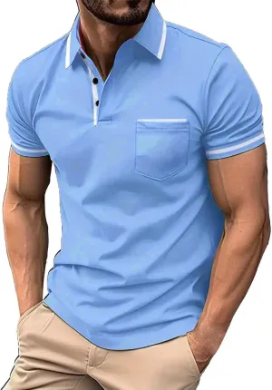 Polo Shirts for Men Shirts Short Sleeve Performance Patriotic Shirt Funny Shirt Mens Golf Wear Quick Dry Athletic