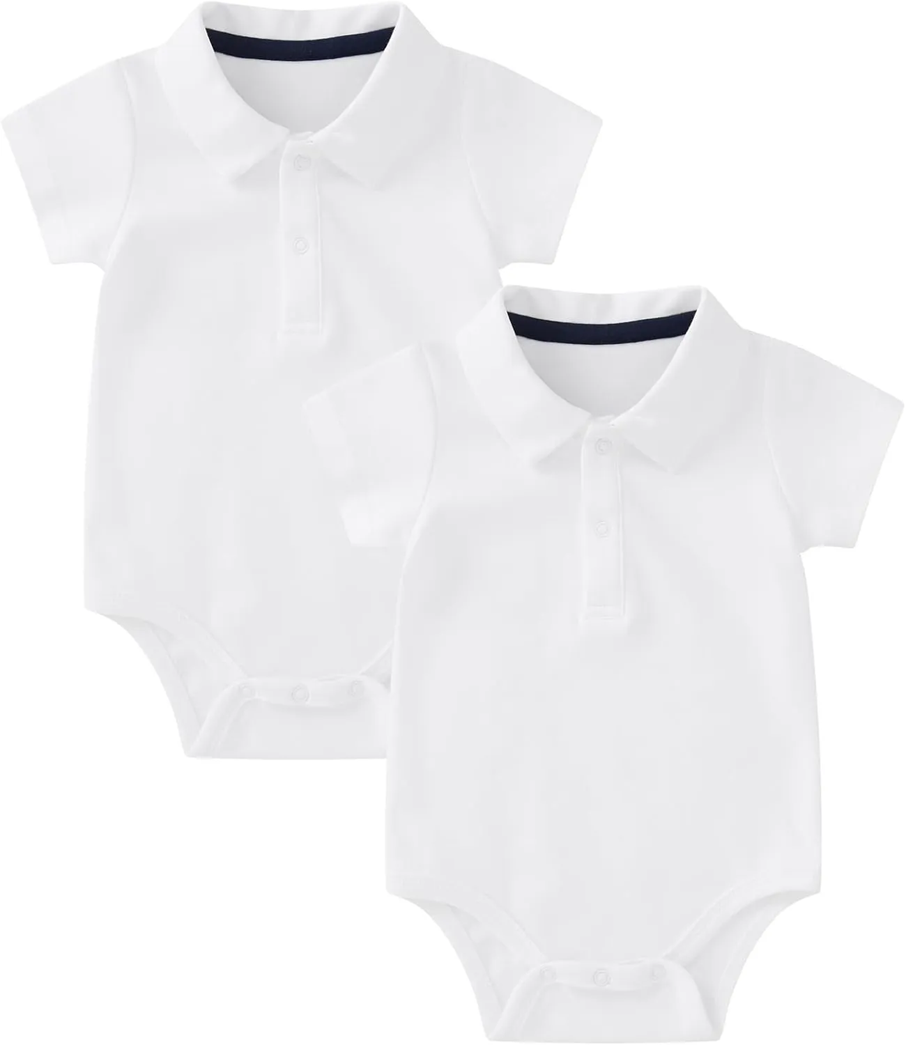 pureborn Baby Romper Bodysuits 2-Pack Unisex Soft Cotton One-Piece Outfit for Infant Boys Girls 0-24 Months