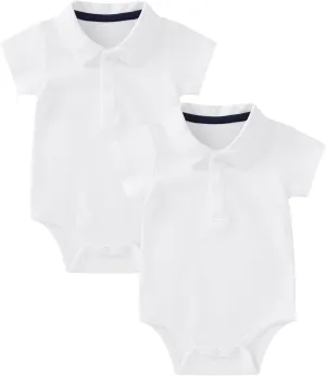 pureborn Baby Romper Bodysuits 2-Pack Unisex Soft Cotton One-Piece Outfit for Infant Boys Girls 0-24 Months
