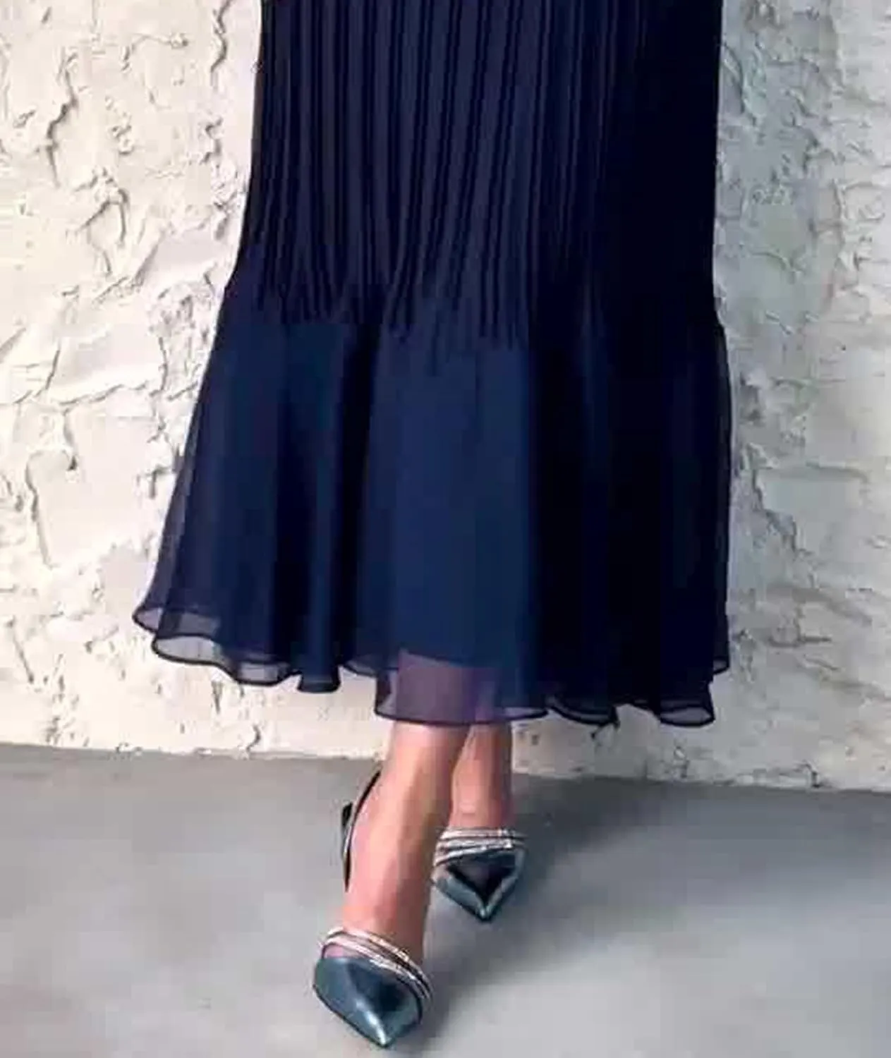 Sexyshine Women's Mock Neck Long Sleeve Full Pleated Chiffon Maxi Dress High Waist Belted A Line Cocktail Party Long Dress