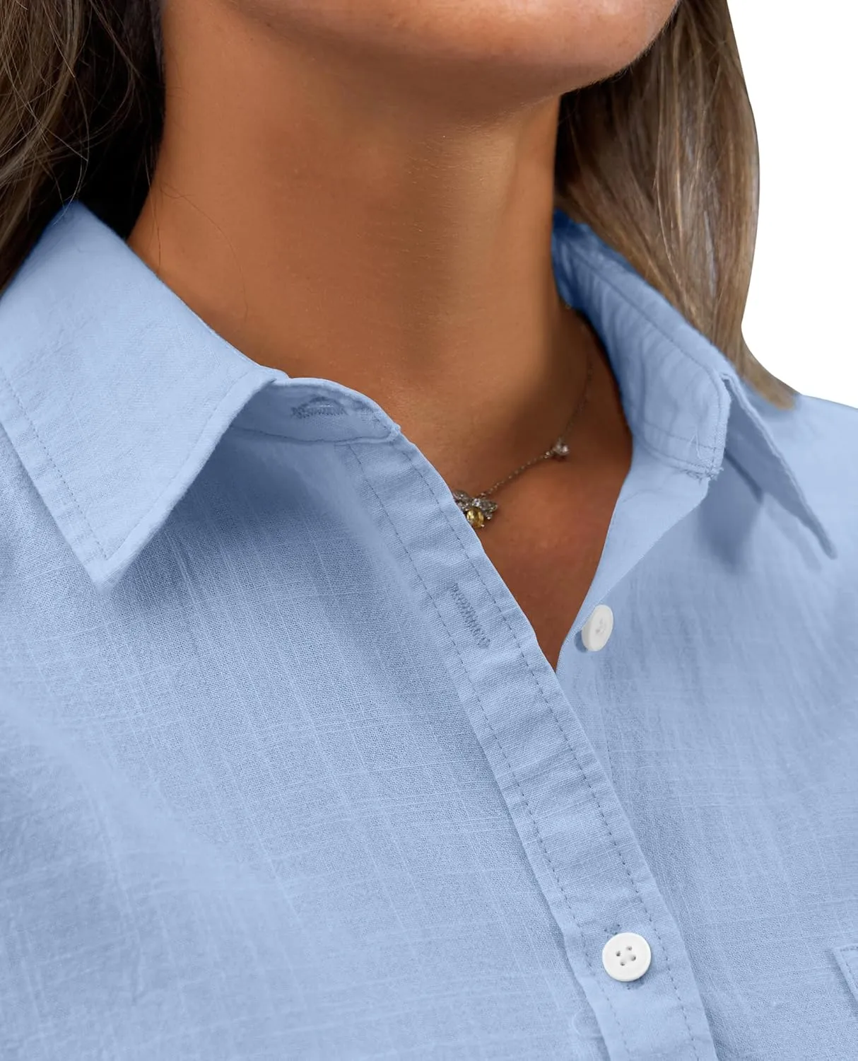 siliteelon Womens Button Down Shirt Linen Button Up Shirts for Women Long Sleeve Summer Shirt Collared Blouse Linen Tops