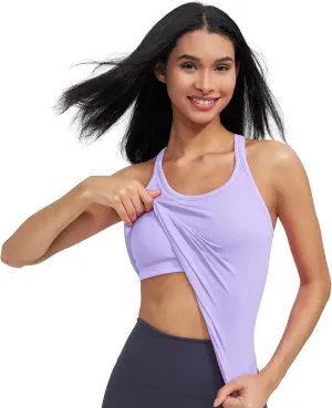 sphinx cat Ribbed Workout Short Racerback Tank Tops for Women with Built in Bra