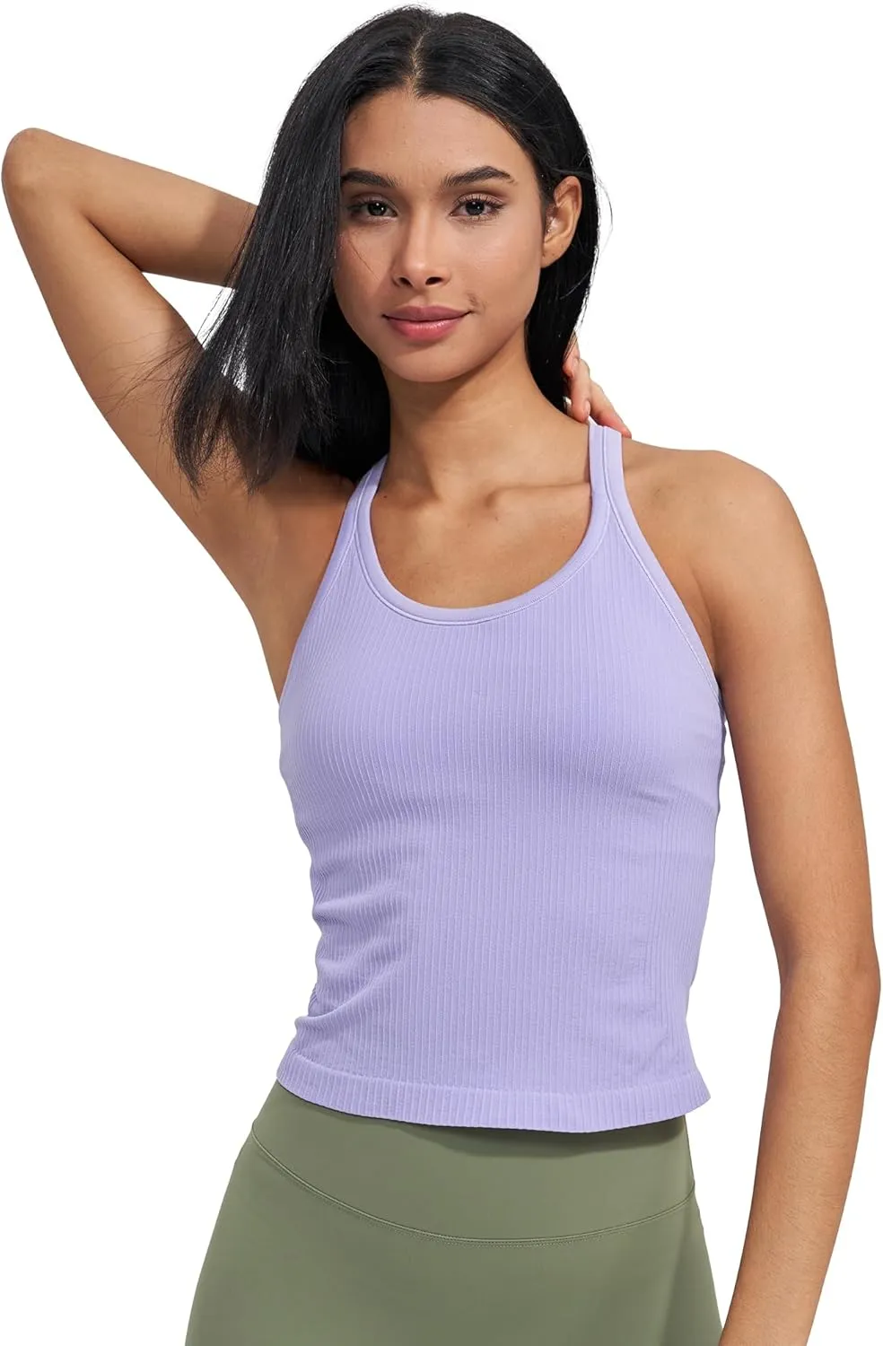 sphinx cat Ribbed Workout Short Racerback Tank Tops for Women with Built in Bra
