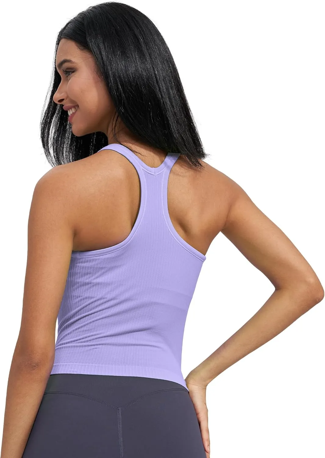 sphinx cat Ribbed Workout Short Racerback Tank Tops for Women with Built in Bra
