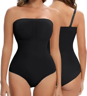 Strapless Shapewear for Women, Tummy Control Triangle Bodysuit, Seamless Sculpting Body Shaper Tank Top