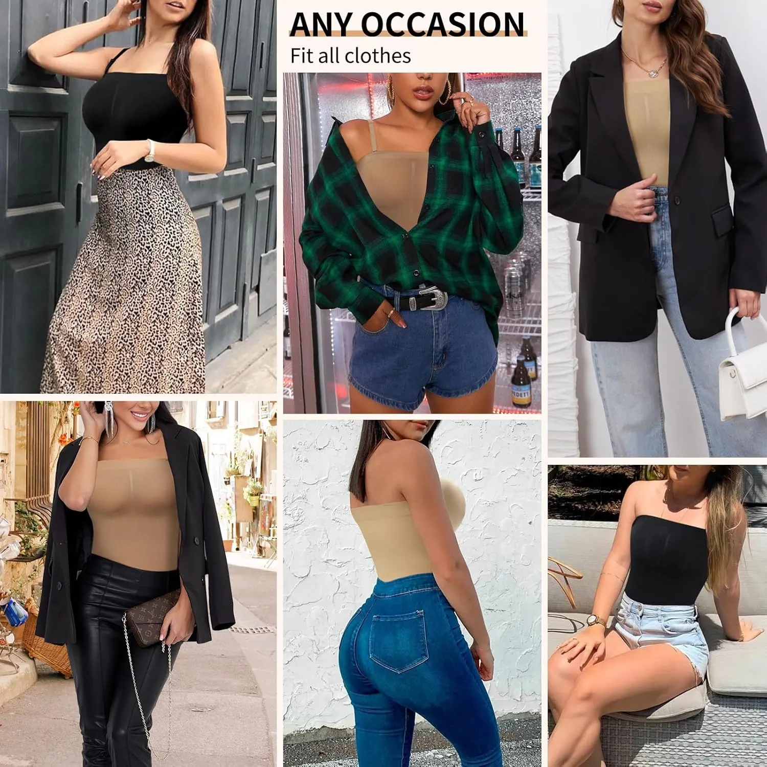 Strapless Shapewear for Women, Tummy Control Triangle Bodysuit, Seamless Sculpting Body Shaper Tank Top