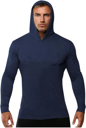 Sun Protection Hoodie Shirts Running Cotton Compression Shirts Long Sleeve Stretch Rash Guard for Beach Swimming