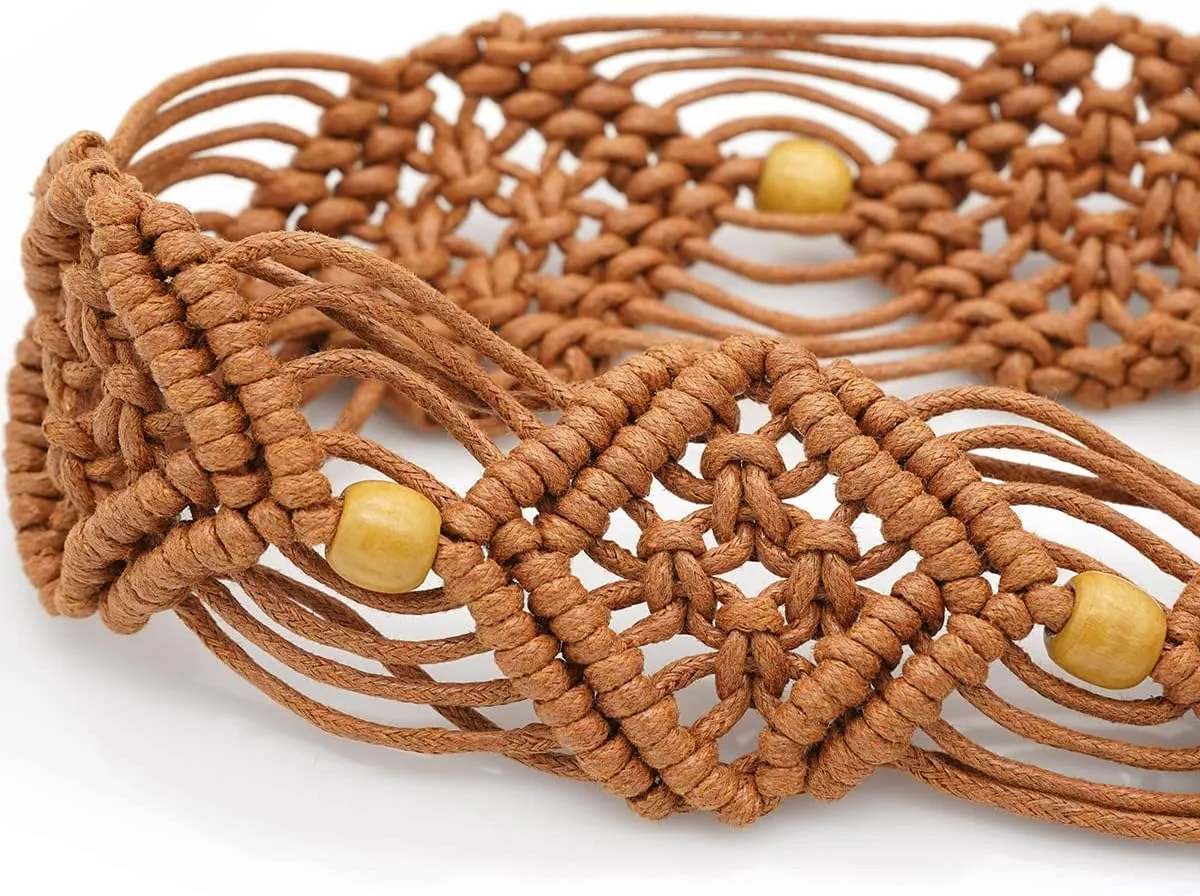 Suyi Boho Braid Belt for Women Bohemian Woven Waist Belts for Dress