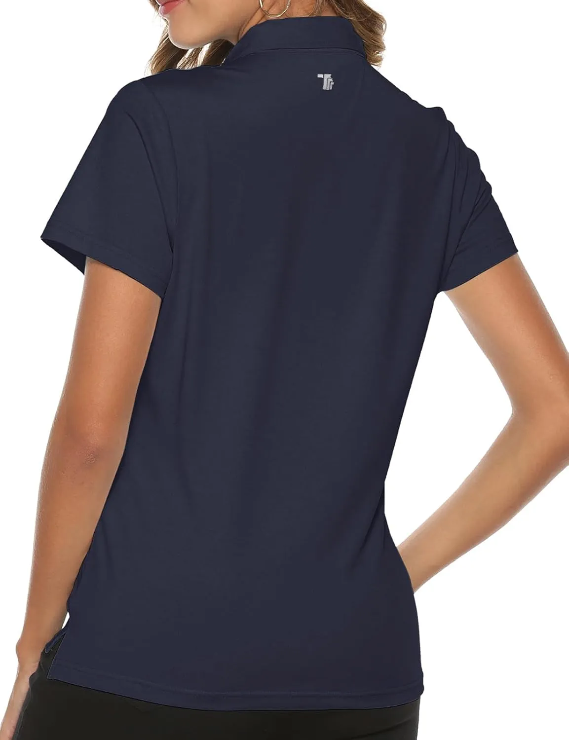 TBMPOY Women's Golf Polo Short Sleeve Shirts Lightweight Moisture Wicking Collared T Shirt Quick Dry 4-Button