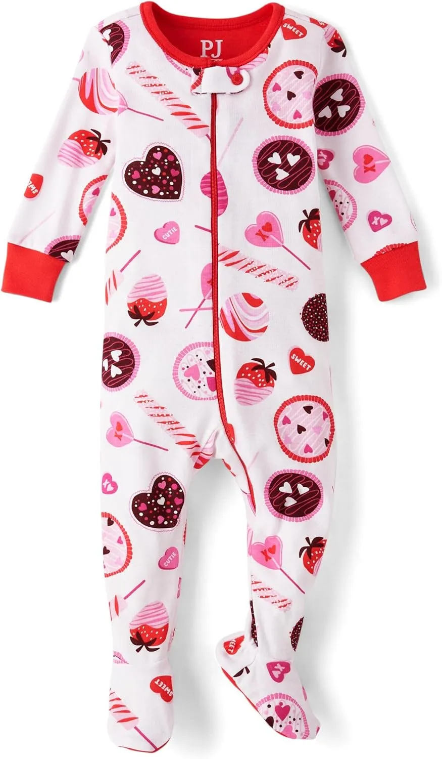 The Children's Place Baby Girls' and Toddler Long Sleeve 100% Cotton Zip-Front One Piece Footed Pajama