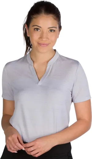 Three Sixty Six Womens Collarless Golf Polo Shirt - Dry Fit, Breathable, Compression Golf Tops