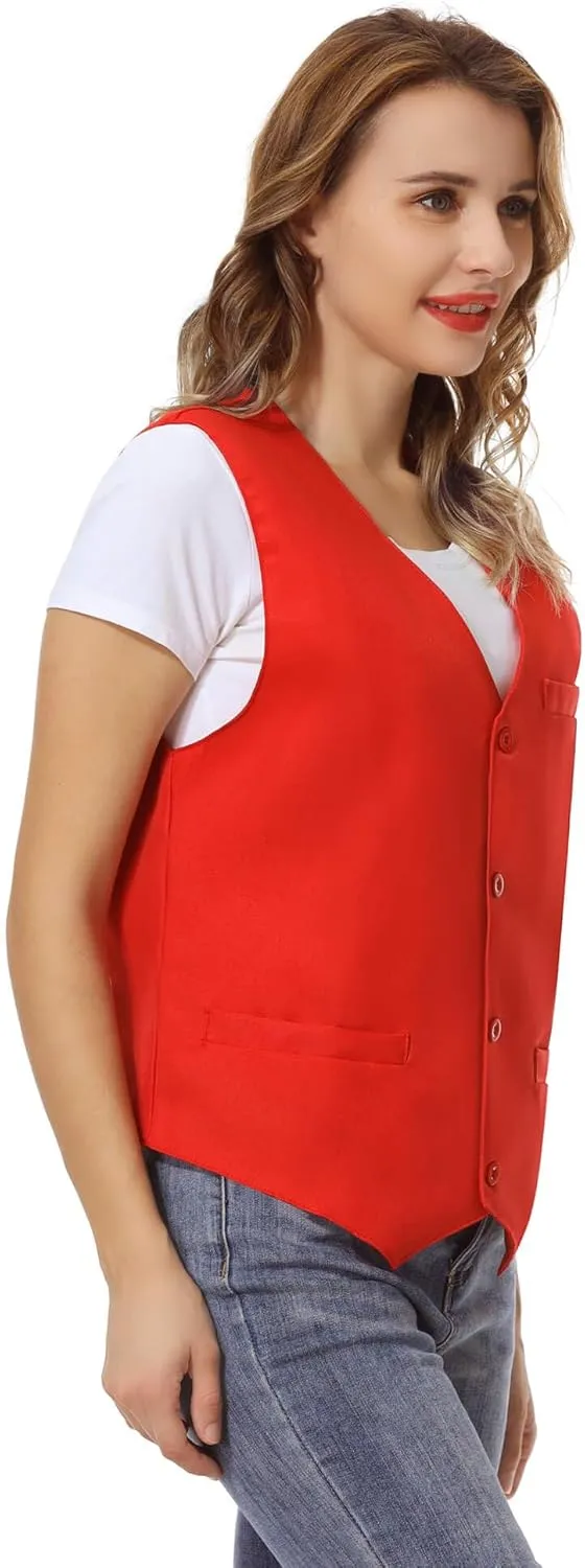 TopTie Unisex Button Vest Work Wear Uniform Vest