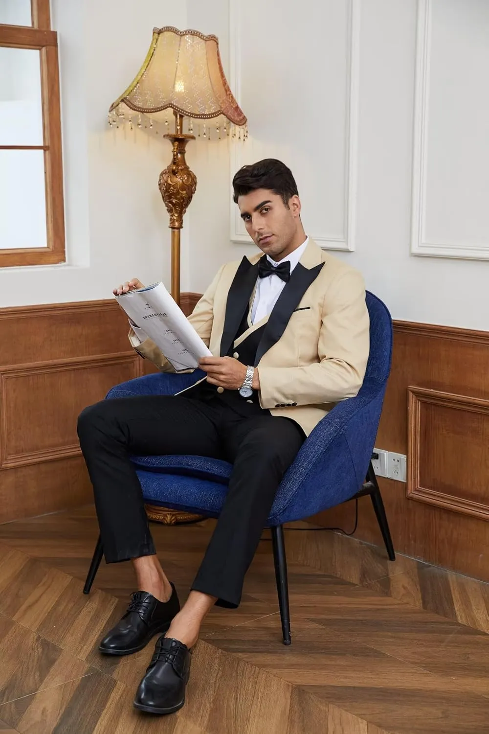 Tuxedo for Men 3 Piece Suit Slim Fit Tuxedo Suit Wedding Prom Suit Fashion Formal with Tie