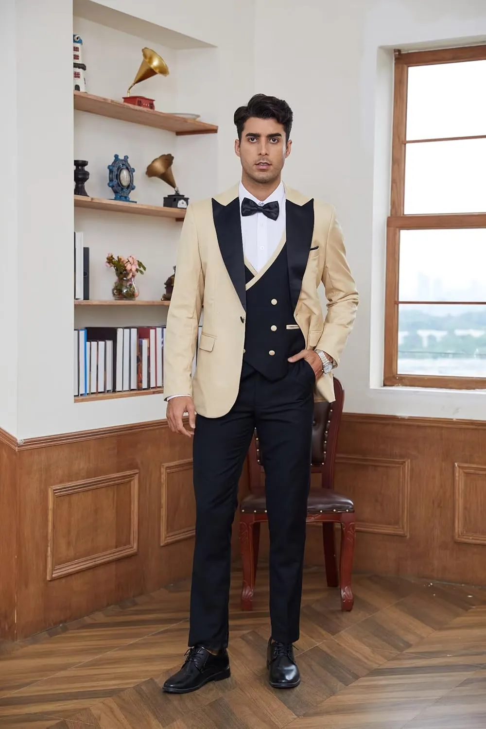 Tuxedo for Men 3 Piece Suit Slim Fit Tuxedo Suit Wedding Prom Suit Fashion Formal with Tie