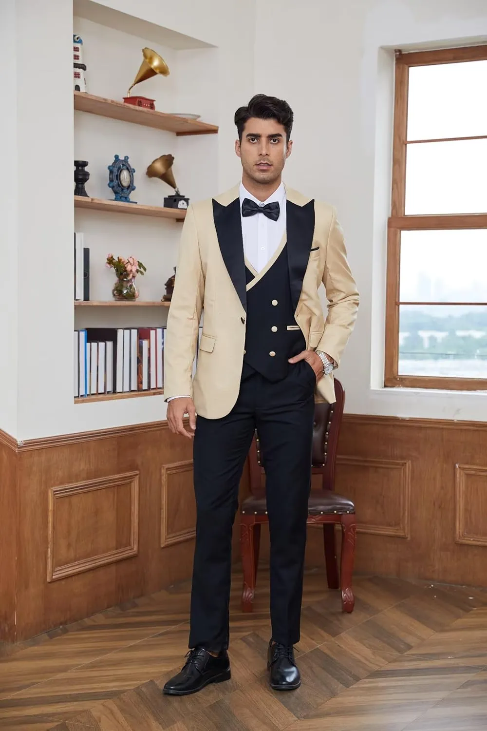 Tuxedo for Men 3 Piece Suit Slim Fit Tuxedo Suit Wedding Prom Suit Fashion Formal with Tie