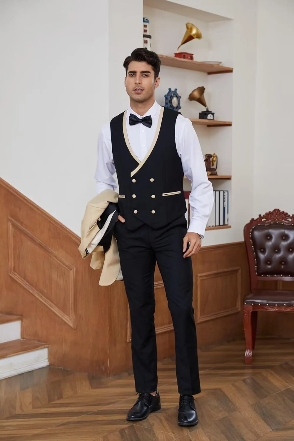 Tuxedo for Men 3 Piece Suit Slim Fit Tuxedo Suit Wedding Prom Suit Fashion Formal with Tie