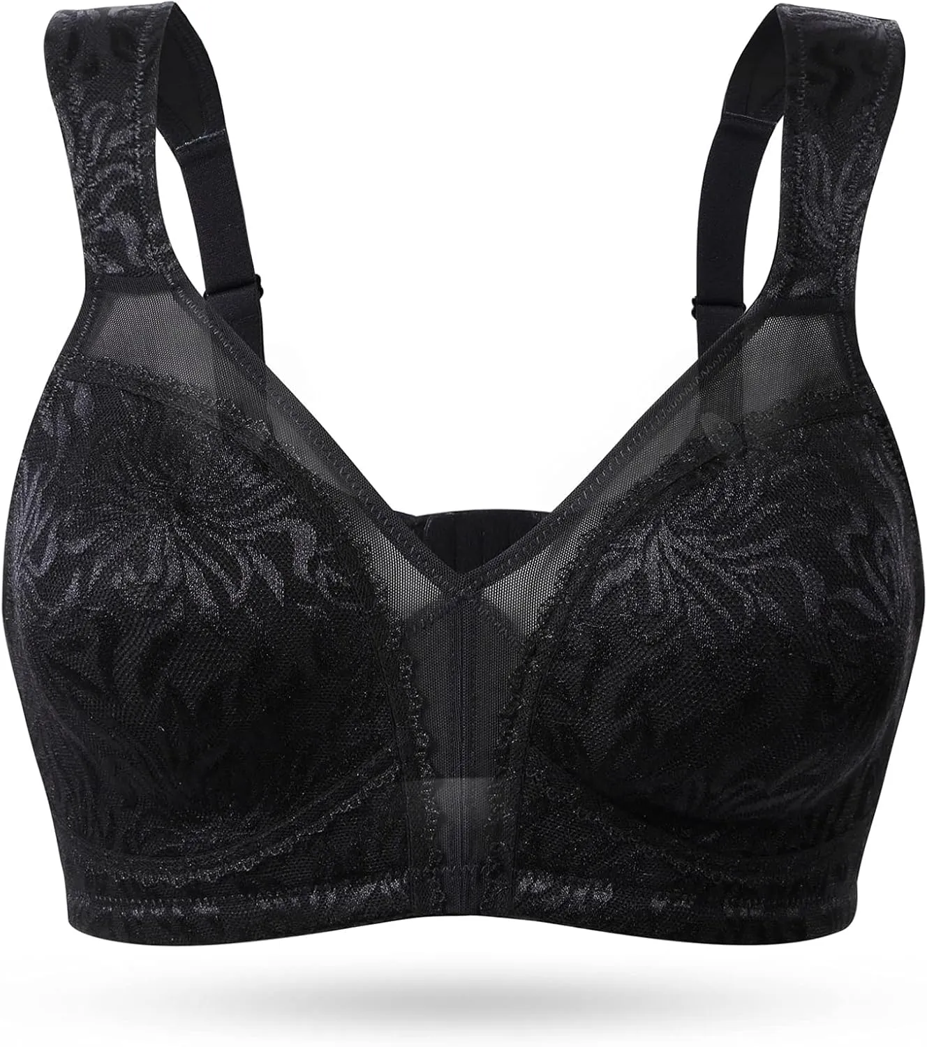 Wingslove Women's Full Coverage Non Padded Comfort Minimizer Wire-Free Bra Plus Size