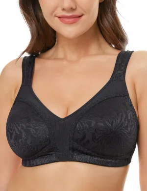 Wingslove Women's Full Coverage Non Padded Comfort Minimizer Wire-Free Bra Plus Size