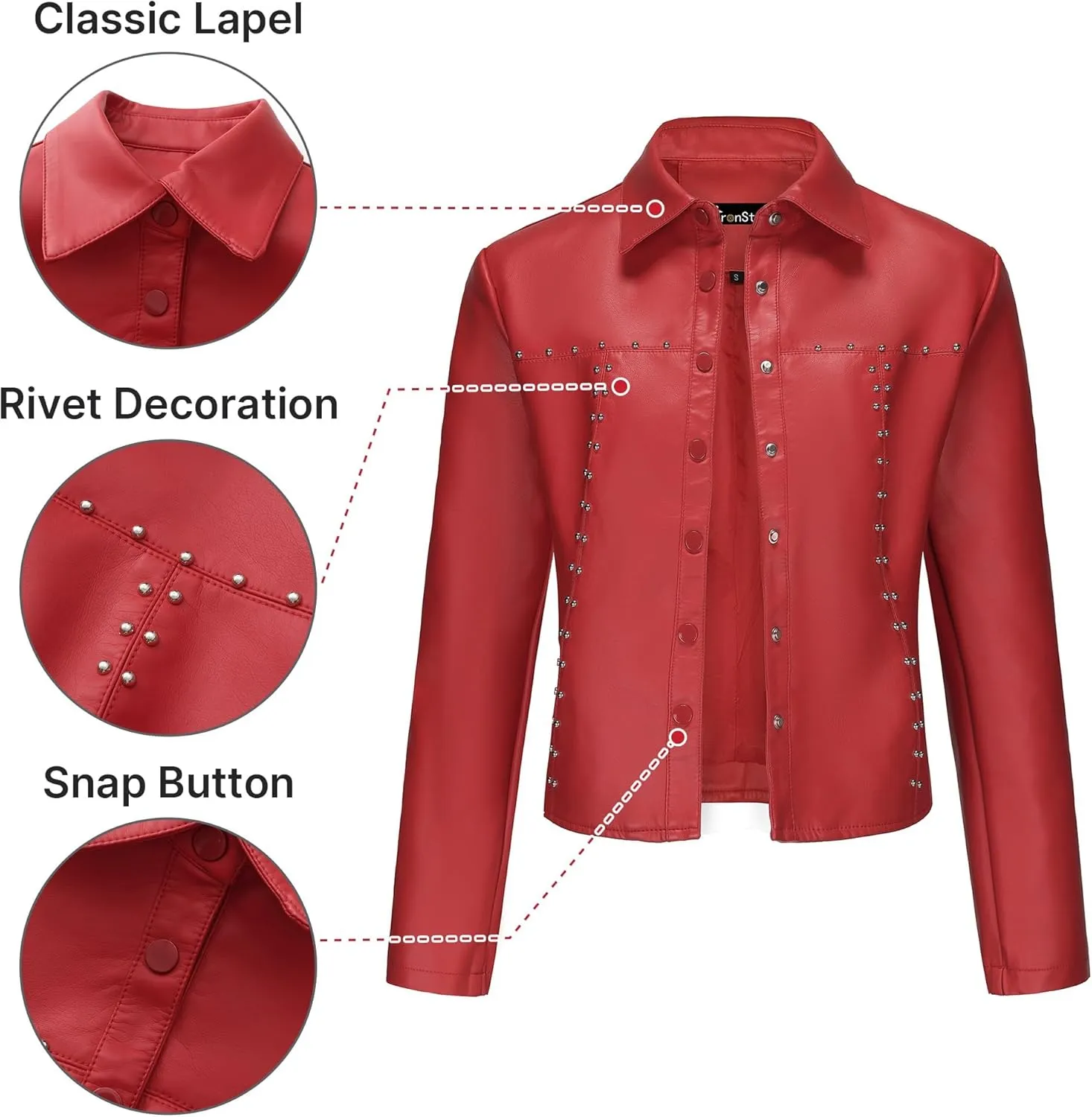Women's Faux Leather Jacket Slim Fit Trendy Lapel PU Cropped Coat Moto Biker Outfits