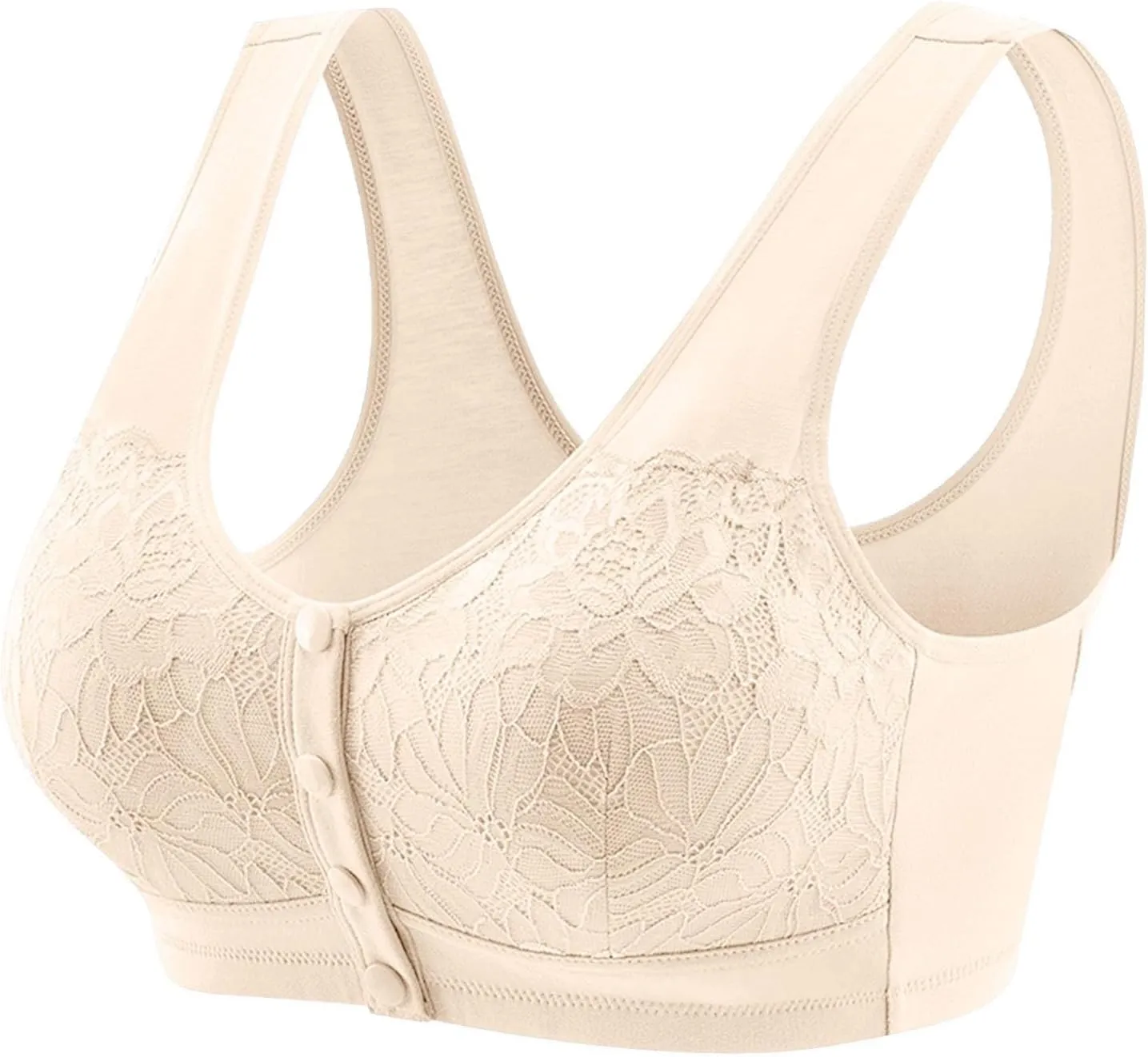 Womens Front Closure Bras High Support Everyday Bra Comfortable Convenient Cotton Bras for Older Women Sports Bralette