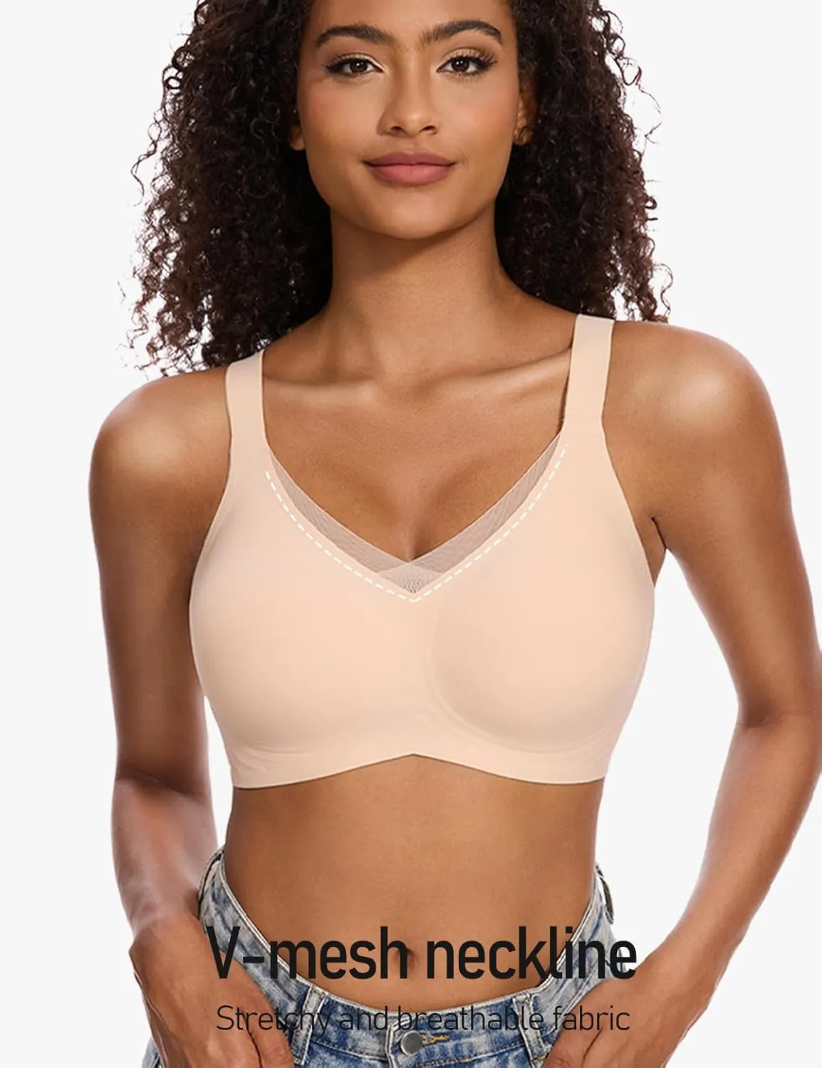 Womens Lace Seamless Bra Wireless Full Coverage Push Up Bras for Women No Underwire Comfortable Bralettes