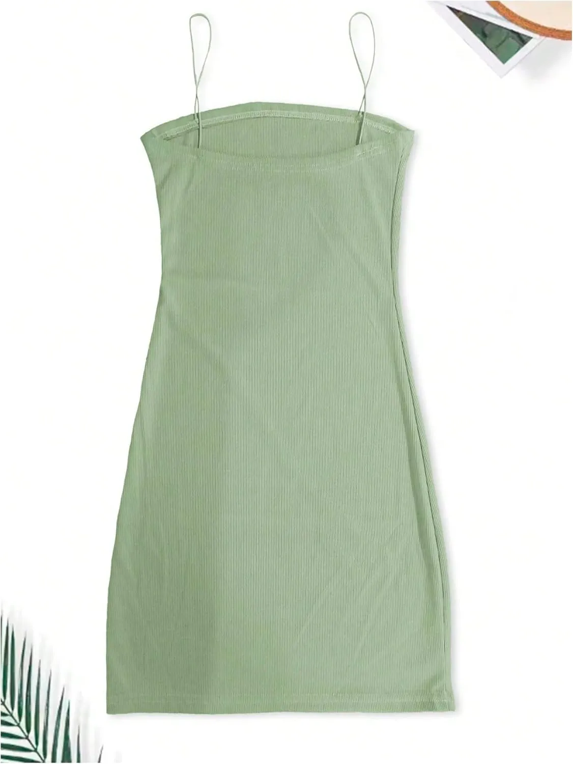 Women's Ribbed Bodycon Nightgowns Spaghetti Strap Ruched Slip Dress Lounge Nightdress