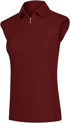Women's Sleeveless Golf Polo Shirts UPF 50  1/4 Zip Tennis Tank Tops Quick Dry Outdoor Athletic Shirt