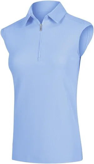 Women's Sleeveless Golf Polo Shirts UPF 50  1/4 Zip Tennis Tank Tops Quick Dry Outdoor Athletic Shirt