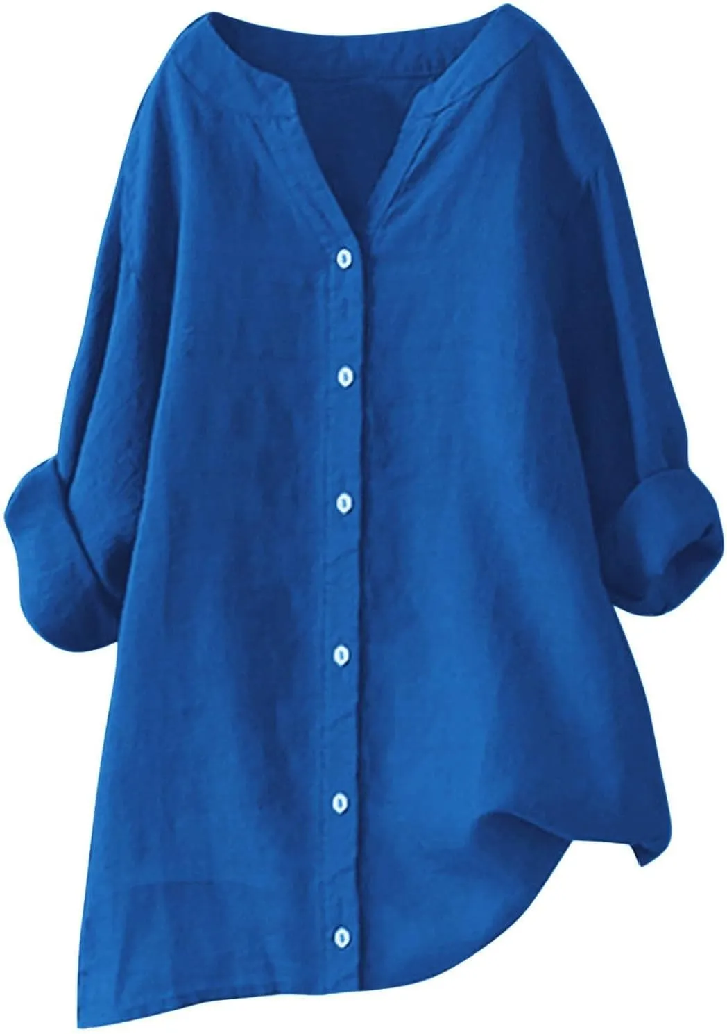 Womens Tops 2025 Long Sleeve Oversized Button Down Blouse Tops Cotton Linen Tunic Tees Airplane Travel Outfits
