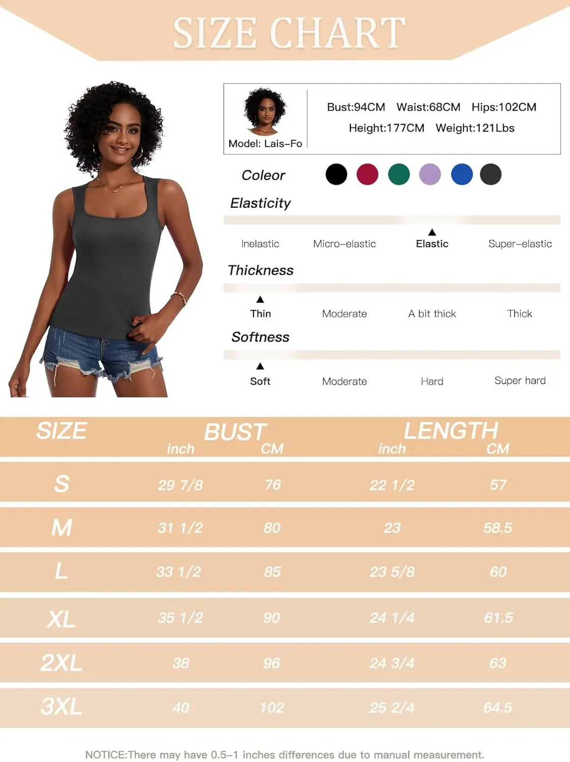 Womne Ribbed Tank Top with Sewn in Built in Bra Cup Sleevless Form Fitting Push Up Padded Bra Cami Shirt Basic Knit Tee S-3XL