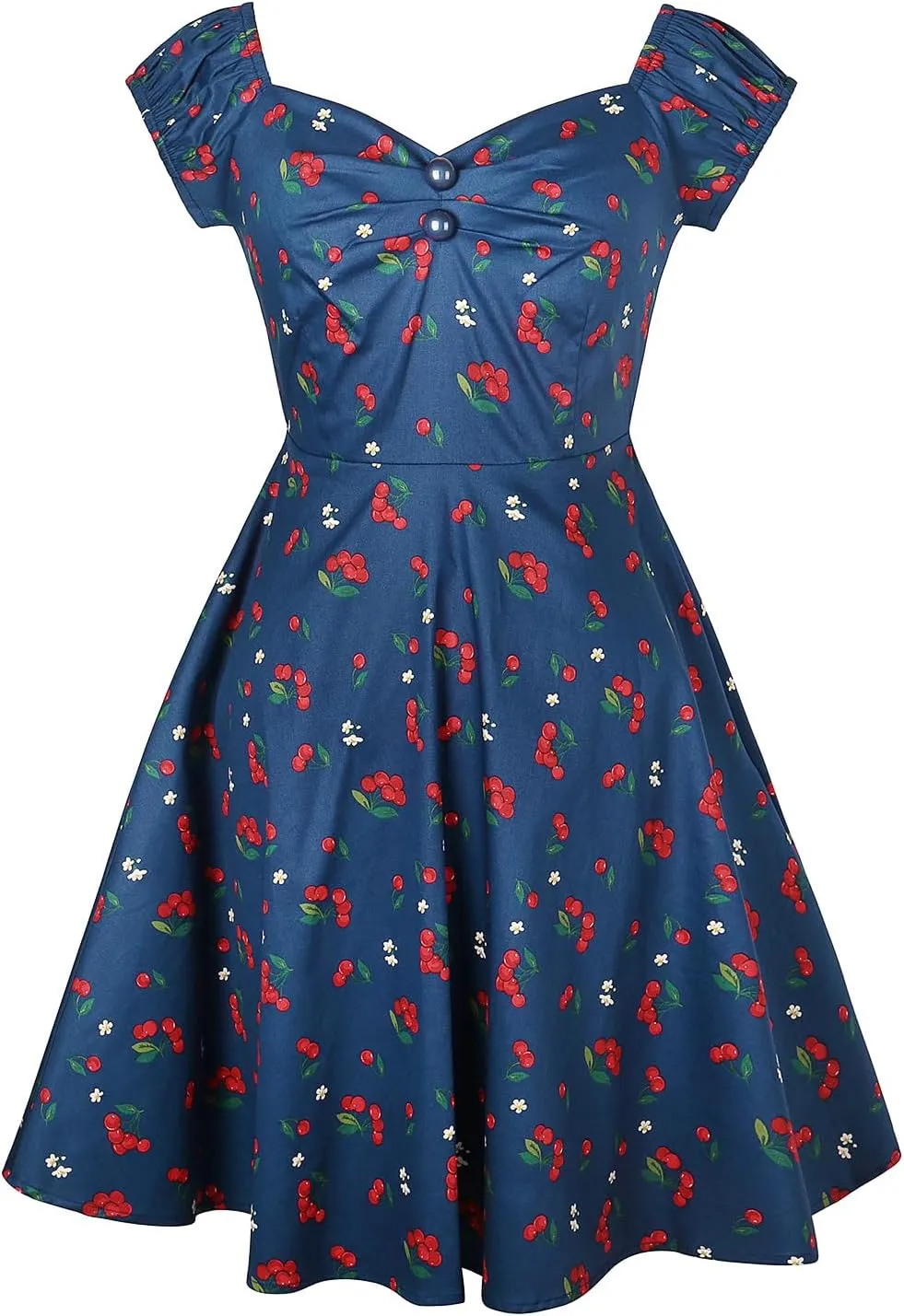 YARN & INK Retro Swing Dresses for Women 1950s Vintage Rockabilly Clothes Pinup Clothing Cocktail Party Dress