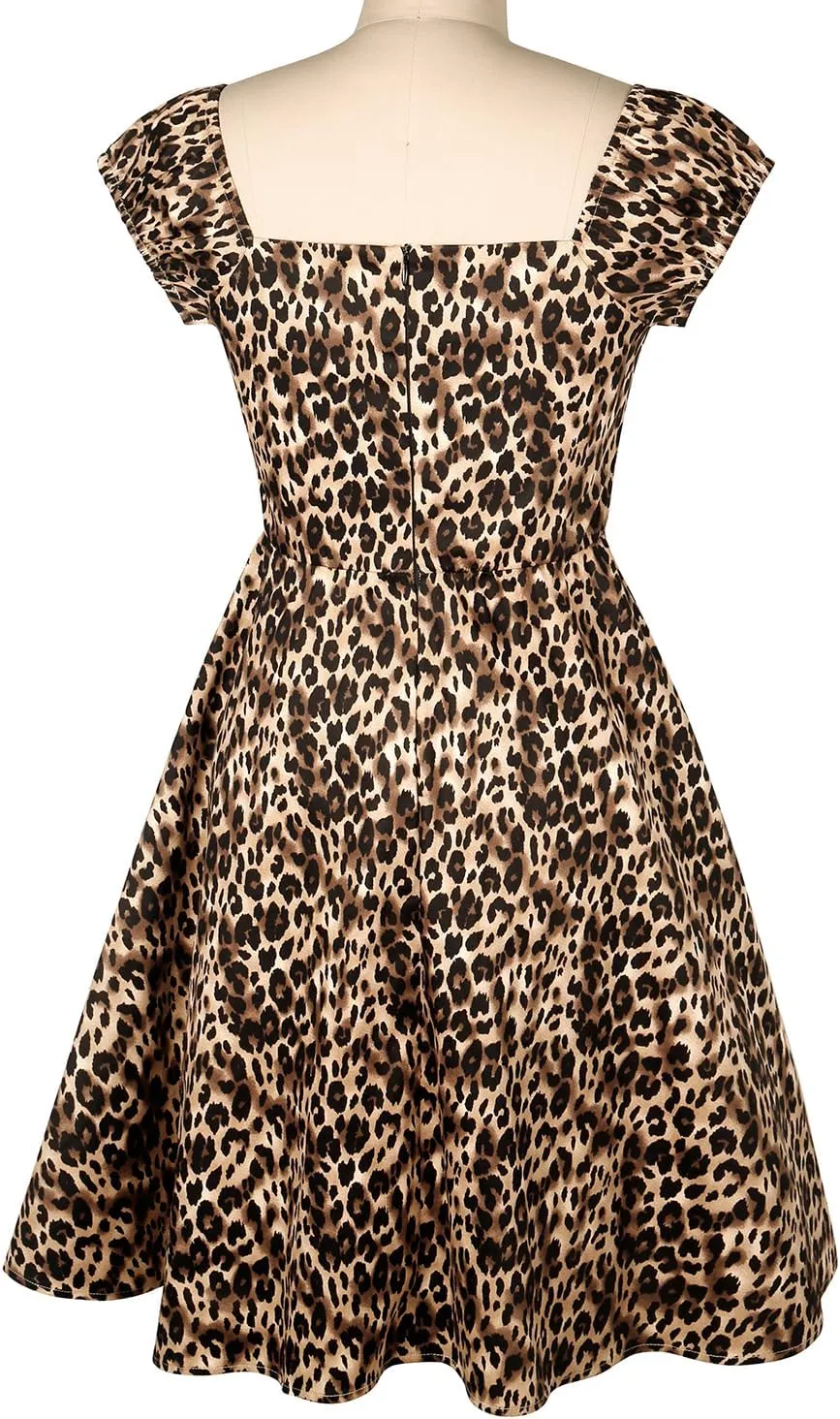 YARN & INK Retro Swing Dresses for Women 1950s Vintage Rockabilly Clothes Pinup Clothing Cocktail Party Dress